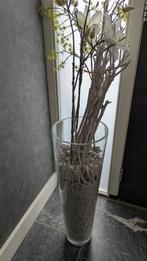 Glazen vaas met kunstbloemen, Ophalen, Overige kleuren, 50 tot 75 cm, Glas