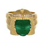 Cleopatra goud ring -diamant-18k, Ophalen of Verzenden, Zo goed als nieuw, 17 tot 18, Dame of Heer
