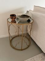 2 bijzettafels goud oosterse stijl, Huis en Inrichting, Minder dan 55 cm, Metaal of Aluminium, Rond, Zo goed als nieuw