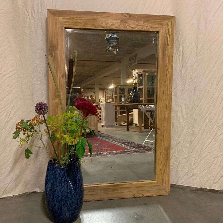 Spiegel (facet) – robuuste lijst - 120 x 80 cm - TTM Wonen, Huis en Inrichting, Woonaccessoires | Spiegels, Nieuw, 75 tot 100 cm