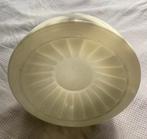 Witte glaskappen 24 cm hoog art deco 2x, Ophalen, Gebruikt, Glas, Art deco?