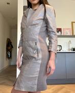 * Taupe Leren Jurk / Mantel - Transmission * Mt. S * ZGAN *, Transmission, Beige, Ophalen of Verzenden, Zo goed als nieuw