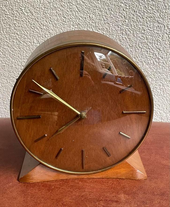 Engelse tafelklok van Smiths, jaren ‘50, Huis en Inrichting, Woonaccessoires | Klokken, Gebruikt, Staande klok, Analoog, Ophalen of Verzenden