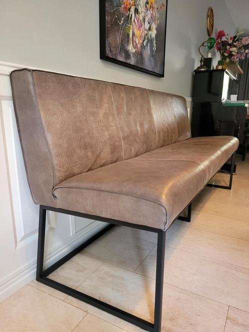 Eetbank - eettafelbank - eetkamerbank leer, Huis en Inrichting, Banken | Sofa's en Chaises Longues, Gebruikt, Minder dan 75 cm
