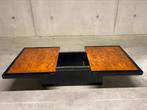 Willy Rizzo-stijl bar salontafel van wortelhout en spiegel, Huis en Inrichting, 100 tot 150 cm, Vintage midcenury willy rizzo paul michel