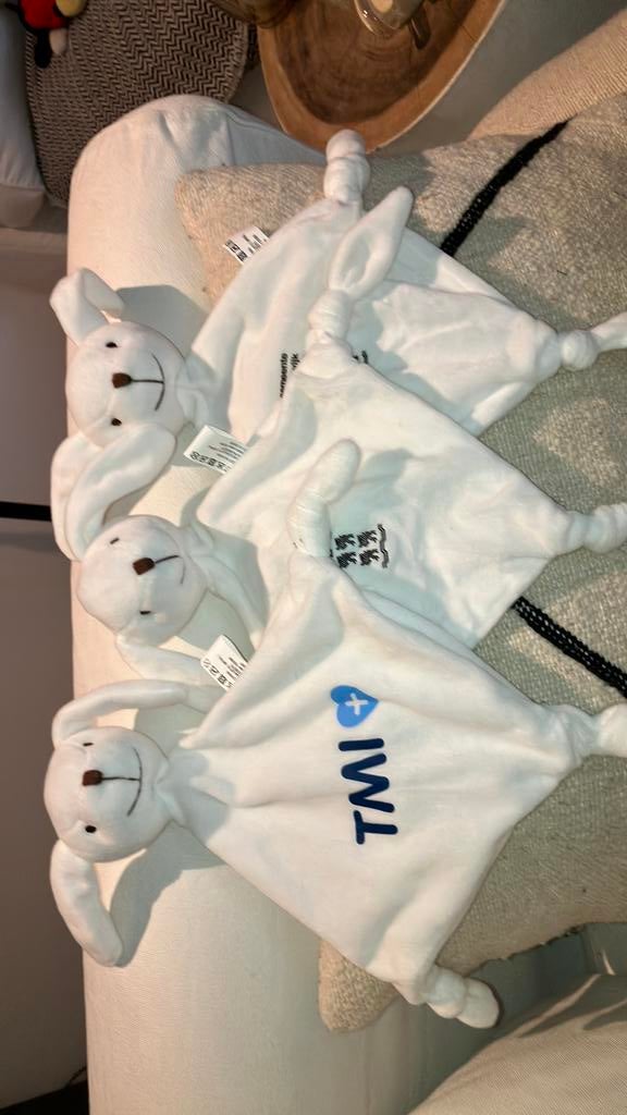 Tmi gemeente beverwijk wit konijn knuffeldoekje, Ophalen of Verzenden, Nieuw, Konijn