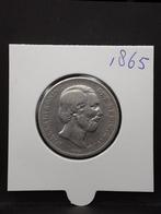 1 gulden 1865 Koning Willem III, 1 gulden, Koning Willem III, Zilver, Ophalen of Verzenden
