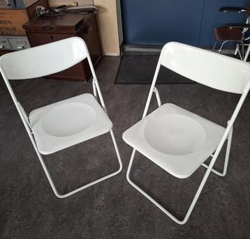 2x vintage Ikea Ted klapstoel wit design Niels Gammelgaard beschikbaar voor biedingen