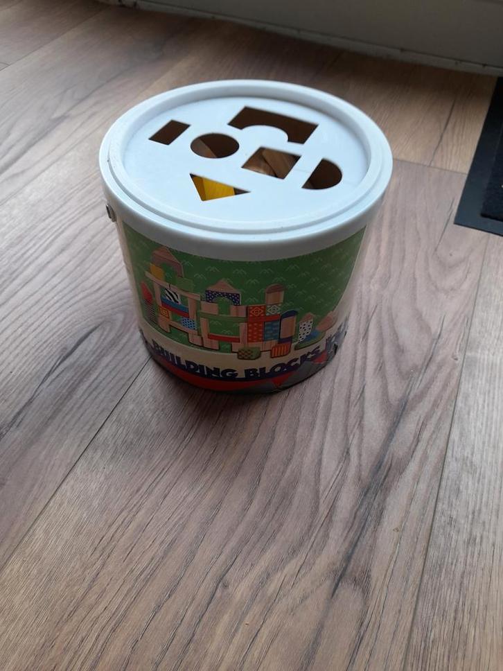 Vintage Bouwblokken met Vormenstoof, Kinderen en Baby's, Speelgoed | Bouwstenen, Gebruikt, Overige merken, Ophalen of Verzenden