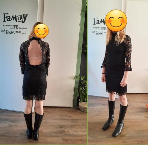 Leuk jurkje voor een feestje of school gala met open rug, Kleding | Dames, Jurken, Zo goed als nieuw, Maat 36 (S), Zwart, Boven de knie