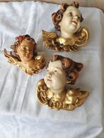 Beschilderde houten engelen (putti) hoofdjes, Verzenden