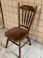 4 x Antieke Stoel met Velvet Zitting - Bruin Hout, Ophalen