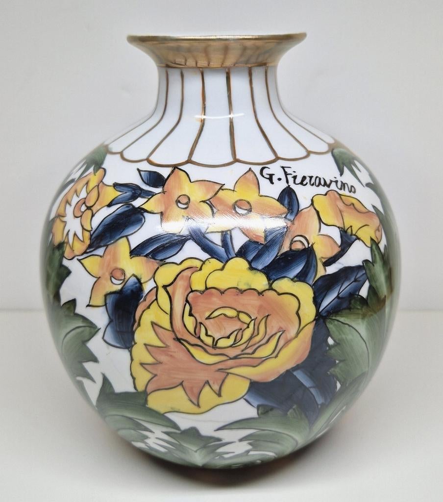 Porseleinen vaas G. Fieravino Reinhold Schlegelmilch, 1920., Antiek en Kunst, Antiek | Porselein, Ophalen of Verzenden