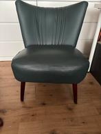 Vintage blauwe stoel, Huis en Inrichting, Stoelen, Ophalen, Gebruikt, Blauw, Leer