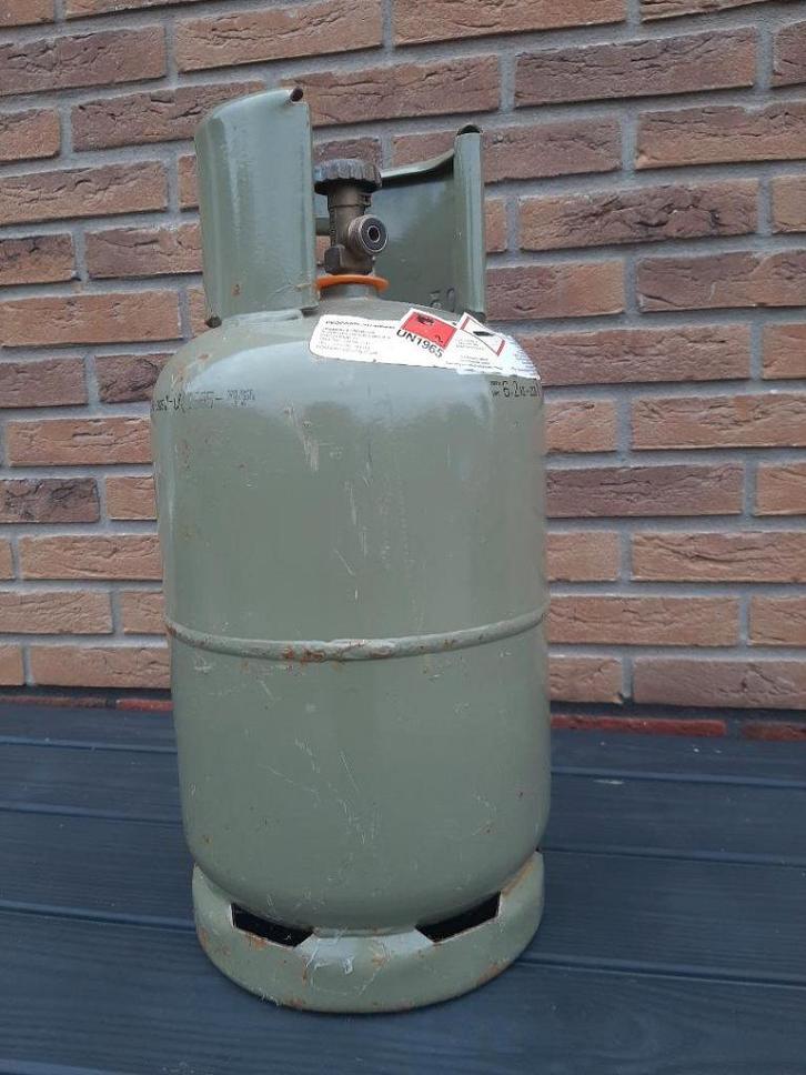 Groene Gasfles 5kg (Leeg) - Gekeurd tot eind 2026, Caravans en Kamperen, Kampeeraccessoires, Gebruikt, Ophalen