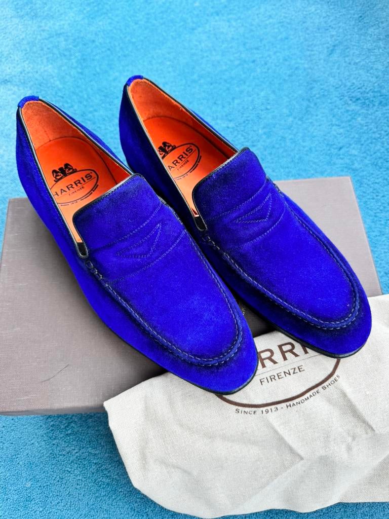 * NIEUW Harris Suède Mocassin/Loafer UK 9.5 Blauw, Kleding | Heren, Schoenen, Loafers, Nieuw, Verzenden, Blauw