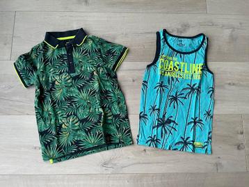 Poloshirt + singlet / mouwloos shirt WE Fashion maat 122/128 beschikbaar voor biedingen