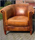 Vintage Lederen Fauteuil, Huis en Inrichting, Fauteuils, Ophalen, Gebruikt, Leer, 75 tot 100 cm
