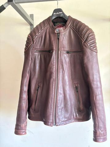 Superdry leren jas "Hero" met Ox Blood kleur beschikbaar voor biedingen