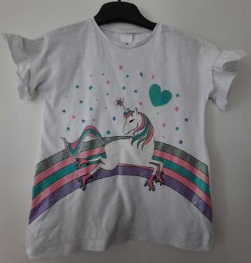 Wit shirt glitter eenhoorn zgan 128 beschikbaar voor biedingen
