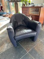Club fauteuil Leolux donker bruin leer, Gebruikt, Modern, Ophalen, NVT