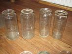 4 vintage glazen  hoge weckpotten van schutzmarke, Ophalen