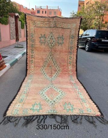 Vintage vloerkleed ,marokkaans tapijt 330x150 cm  beschikbaar voor biedingen