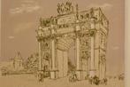 CHARLES EYCK PARIJS ARC DU CARROUSEL bij LOUVRE Litho SP7, Verzenden