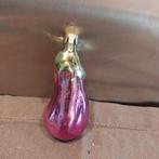 B1092 oude kerstbal paars aubergine 8 cm, Ophalen of Verzenden, Gebruikt