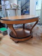 antieke salontafel, massief eiken met ingelegd kersenhout, Antiek en Kunst, Ophalen