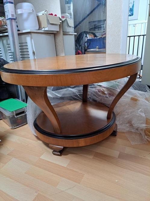 antieke salontafel, massief eiken met ingelegd kersenhout, Antiek en Kunst, Antiek | Meubels | Tafels, Ophalen