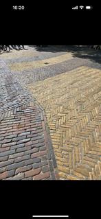 Gebakken klinkers, geeltjes, ijselformaat, Tuin en Terras, Tegels en Klinkers, Ophalen of Verzenden, Zo goed als nieuw, Keramiek