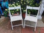 2 houten klapstoelen Ikea  Frösvi wit, Ophalen, Zo goed als nieuw, Wit