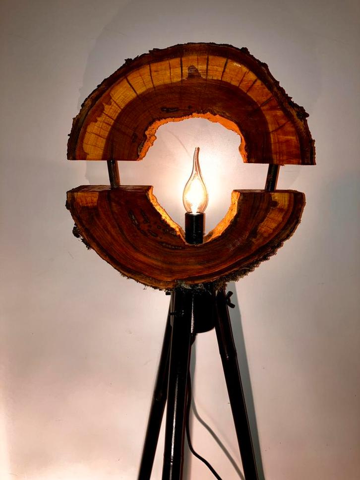 Boomstam Staande Lamp - Uniek Design, Huis en Inrichting, Lampen | Vloerlampen, Nieuw, Minder dan 100 cm, Hout, Ophalen of Verzenden