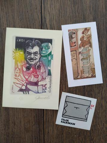 3x ex libris - k appel - joop peijnenburg - felix kalkman beschikbaar voor biedingen