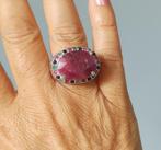 925 zilveren ring met natuurlijke Robijn, Smaragd, Saffier, O.T., Nieuw, Ophalen of Verzenden, Kleiner dan 17