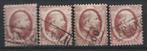 NVPH 5 Postzegels Koning Willem III 1864 [gestempeld] 4x., Postzegels en Munten, Postzegels | Nederland, Verzenden, T/m 1940, Gestempeld