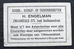Reclame School-, Schrijf- en Teekenbenodigdheden H. Engelman, Verzenden, Voor 1920, Ongelopen, Overige thema's