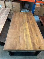 Eettafel 200 x 100 cm mangohout, 100 tot 150 cm, 200 cm of meer, Ophalen of Verzenden, Zo goed als nieuw