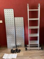 Multifunctionele aluminium vouwladder en steiger 6m, Doe-het-zelf en Verbouw, Ladders en Trappen, Ophalen, Zo goed als nieuw, Ladder