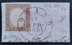 ITALIË - SARDEGNA 1861 10 cent. bruno tenue Sa14Ch SORANO, Ophalen of Verzenden, Gestempeld