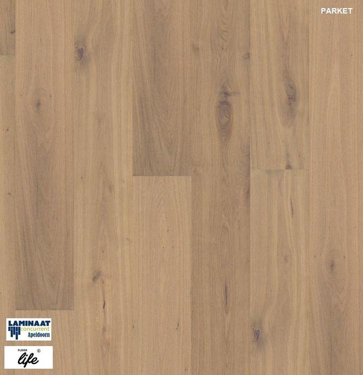 Lamel Parket Rustiek gerookt wit 15mm - vooraf geolied, Huis en Inrichting, Stoffering | Vloerbedekking, Nieuw, Parket, Wit, Bruin