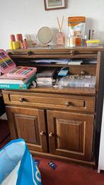 Brown desk with pull down top and pull out writing area, Ophalen, Zo goed als nieuw
