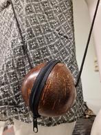 Handgemaakt kokosnoot tasje – vintage boho – uniek, Ophalen of Verzenden, Bruin, Schoudertasje