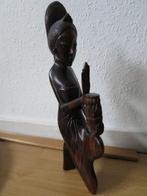 mooi vrouw beeldje uit coromandel hout gesneden 27 cm, Antiek en Kunst, Ophalen of Verzenden