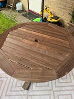 Tuintafel teak, Tuin en Terras, Tuintafels, Ophalen, Gebruikt, Rond, Teakhout