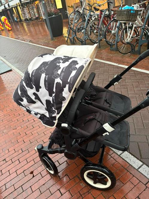 Bugaboo donkey duo + Cybex autostoel, Kinderen en Baby's, Buggy's, Gebruikt, Overige merken, Regenhoes, Ophalen