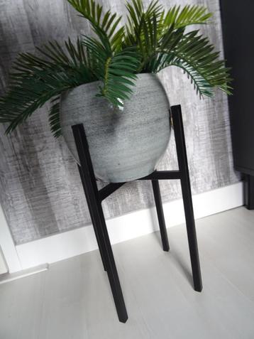 MICA PLANTENSTANDAARD + BLOEMPOT + PALMTAK -KOOPJE beschikbaar voor biedingen