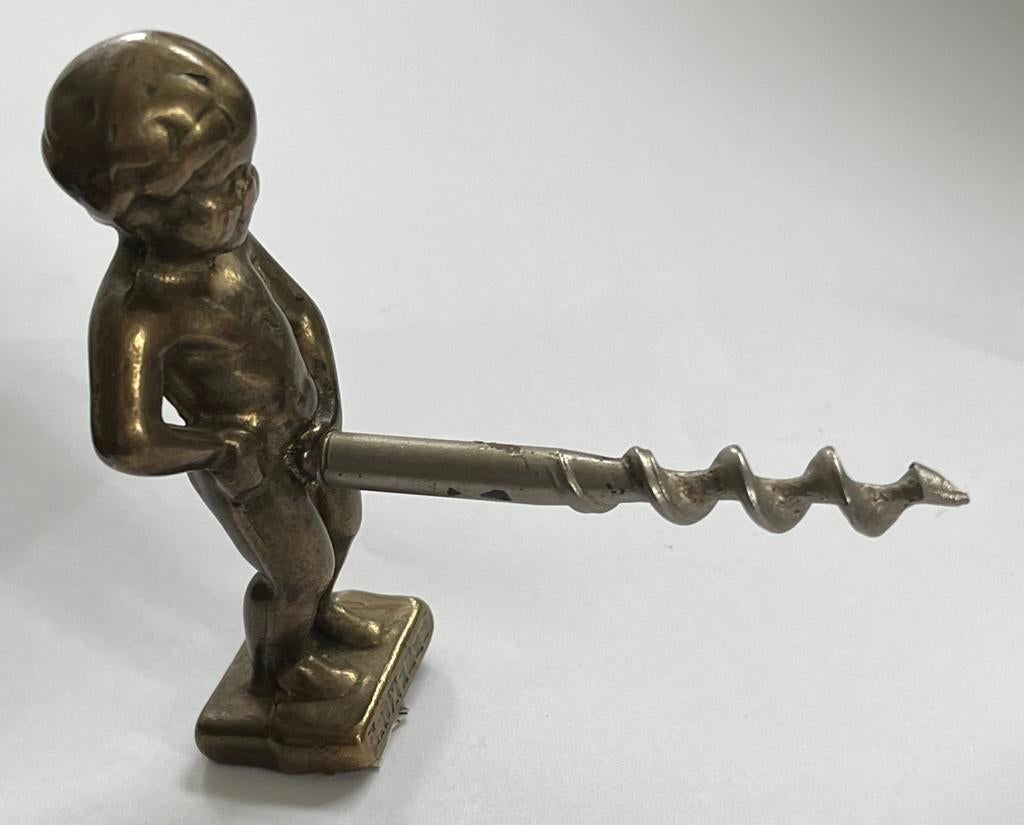 Manneke Pis kurkentrekker brons, Ophalen of Verzenden, Zo goed als nieuw, Overige materialen