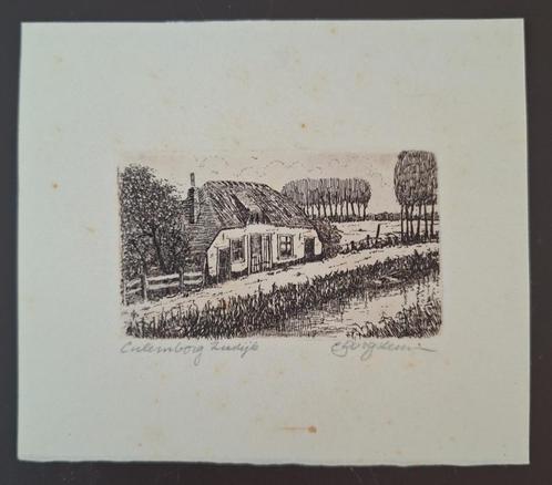 Ets Culemborg Zeedijk - C. Borgstein, Antiek en Kunst, Kunst | Etsen en Gravures, Ophalen of Verzenden